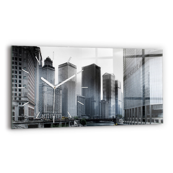 Reloj de cristal horizontal Barco con vista panorámica de la ciudad