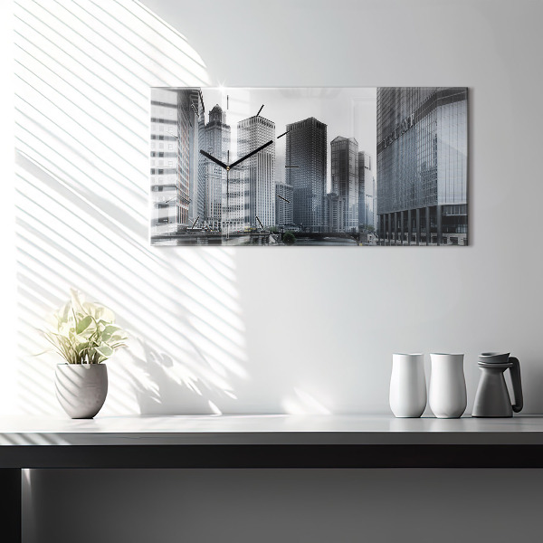 Reloj de cristal horizontal Barco con vista panorámica de la ciudad