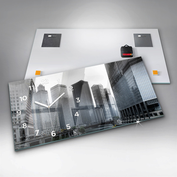 Reloj de cristal horizontal Barco con vista panorámica de la ciudad