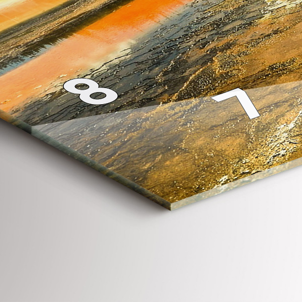 Reloj de cristal horizontal Lago con montañas