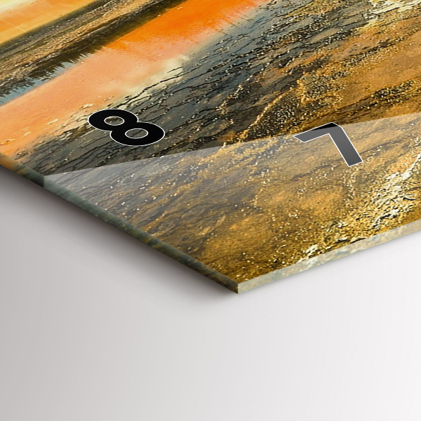 Reloj de cristal horizontal Lago con montañas