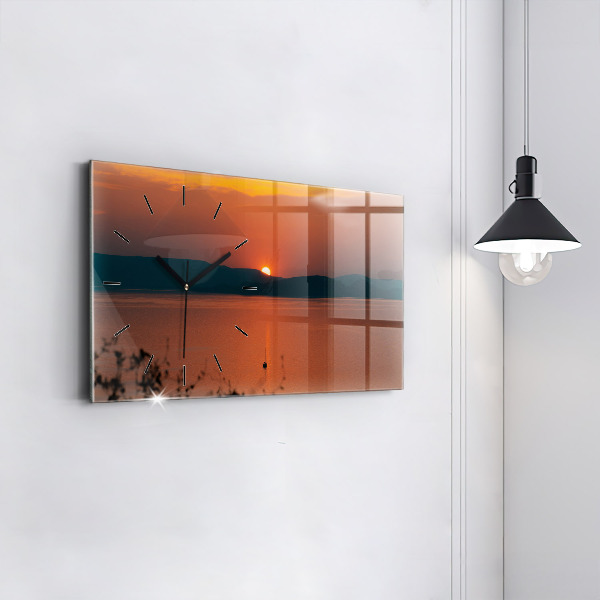 Reloj horizontal Lago Balaton al atardecer