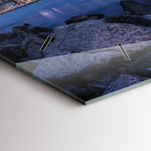 Reloj de cristal horizontal Costa rocosa bajo el puente