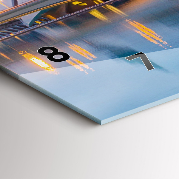 Reloj de cristal horizontal Atardecer en la ciudad