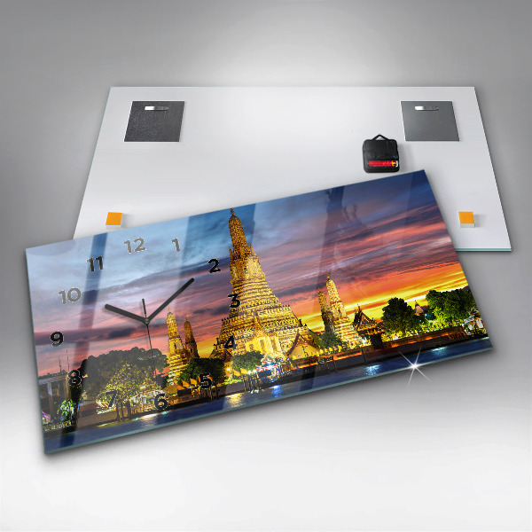 Reloj de cristal horizontal Templo en Bangkok