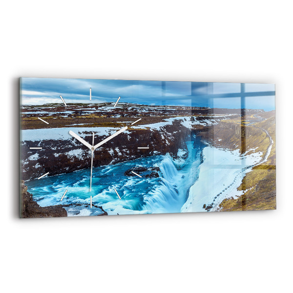 Reloj horizontal Cascada de Gullfoss en Islandia