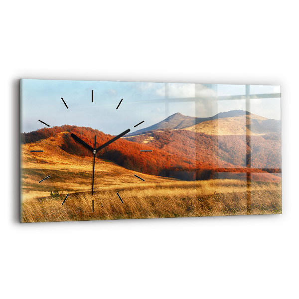 Reloj de cristal horizontal Paisaje de montaña en otoño