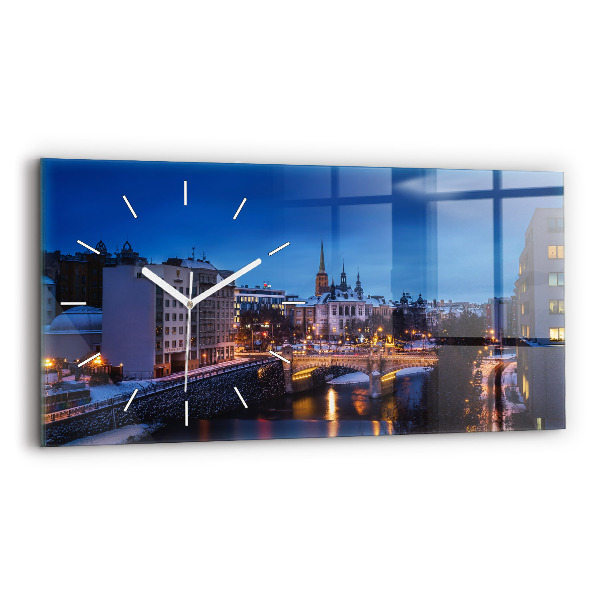 Reloj de cristal horizontal Panorama de Pilsen