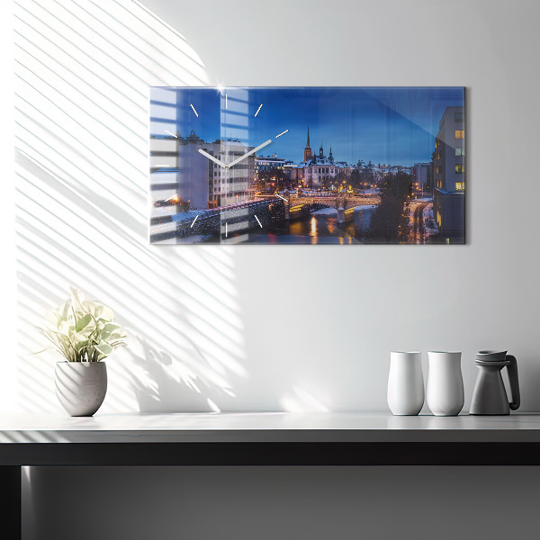 Reloj de cristal horizontal Panorama de Pilsen