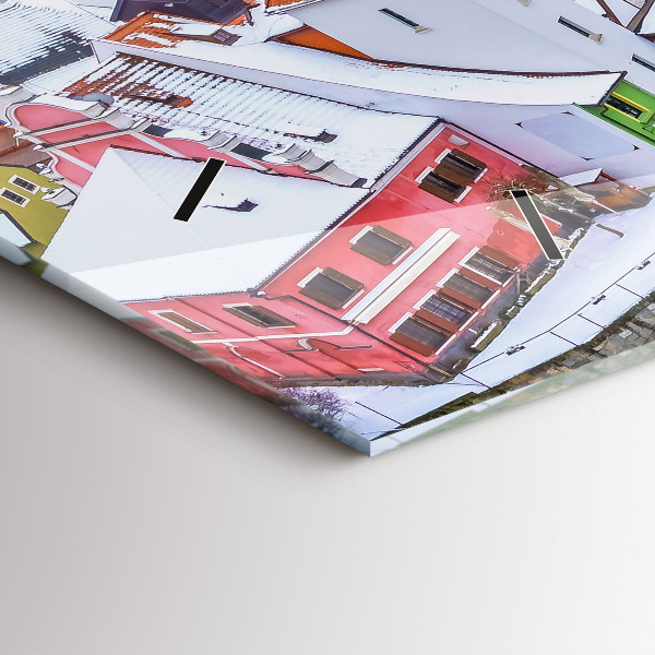 Reloj de cristal horizontal Panorama de una ciudad en invierno