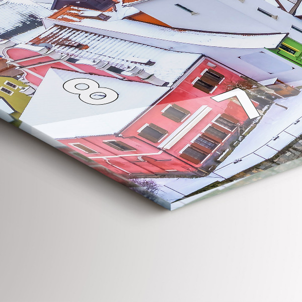 Reloj de cristal horizontal Panorama de una ciudad en invierno