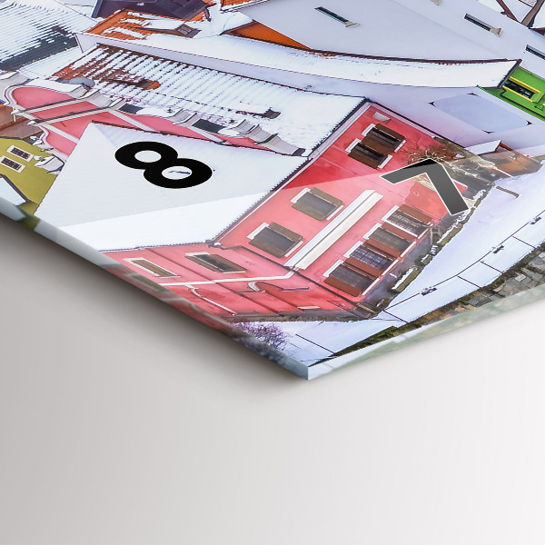 Reloj de cristal horizontal Panorama de una ciudad en invierno