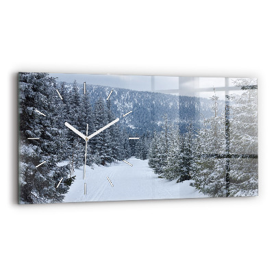 Reloj de cristal horizontal Montañas gigantes checas en invierno