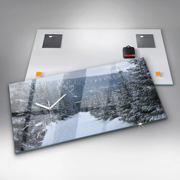 Reloj de cristal horizontal Montañas gigantes checas en invierno