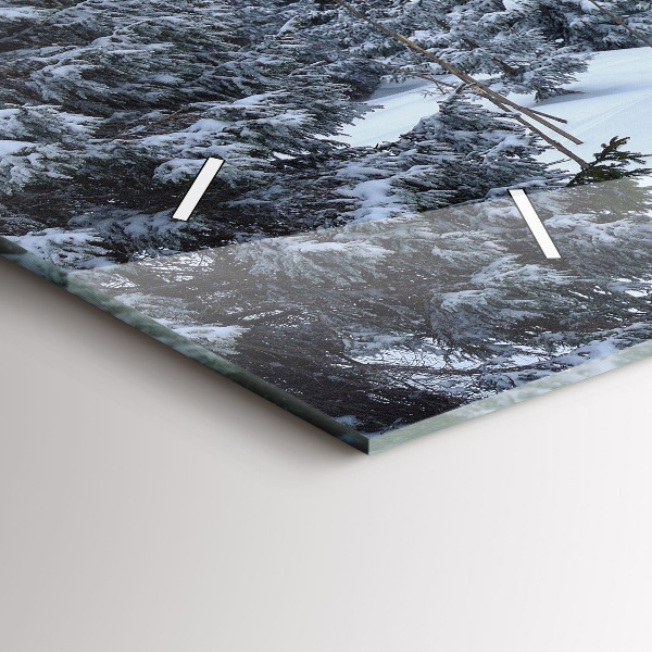 Reloj de cristal horizontal Montañas gigantes checas en invierno