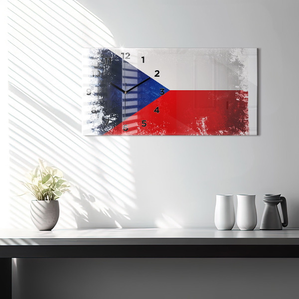 Reloj de cristal horizontal Bandera de la República Checa