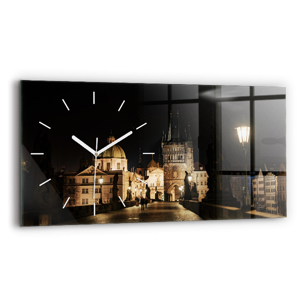 Reloj de cristal horizontal Puente de Carlos en Praga