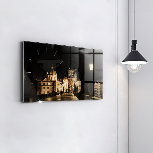 Reloj de cristal horizontal Puente de Carlos en Praga