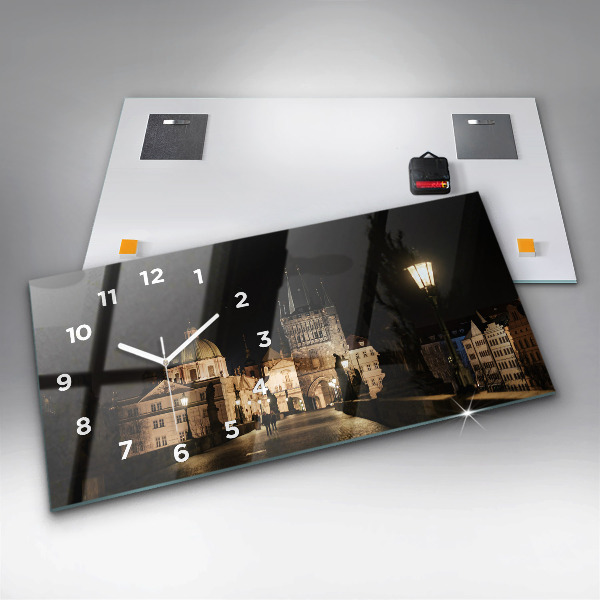 Reloj de cristal horizontal Puente de Carlos en Praga