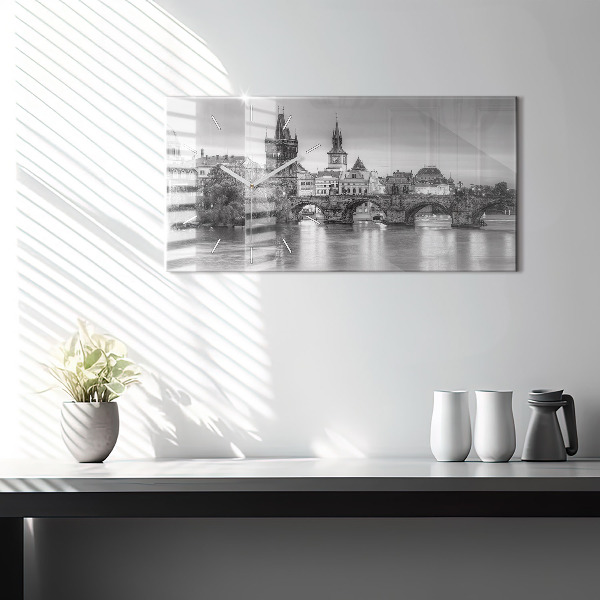 Reloj horizontal Vista del Puente de Carlos Praga