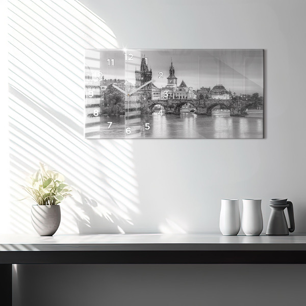 Reloj horizontal Vista del Puente de Carlos Praga