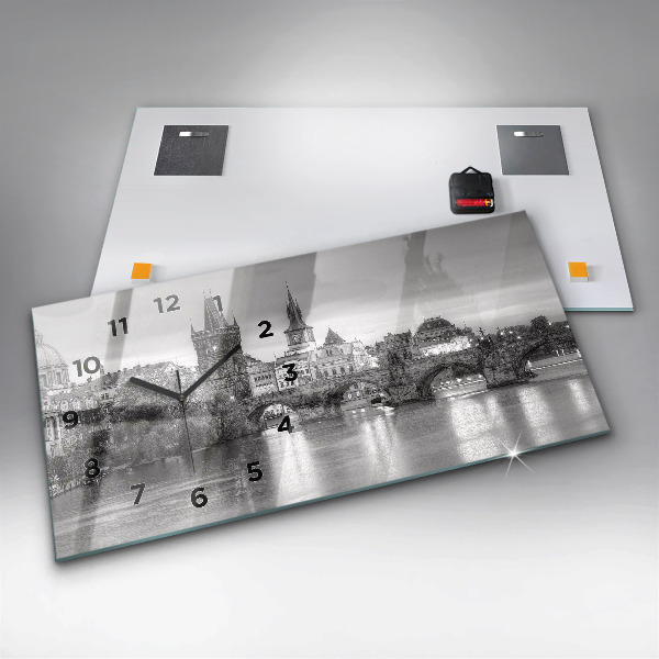 Reloj horizontal Vista del Puente de Carlos Praga