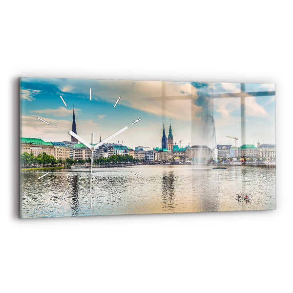 Reloj de cristal horizontal Binnenalster en Hamburgo