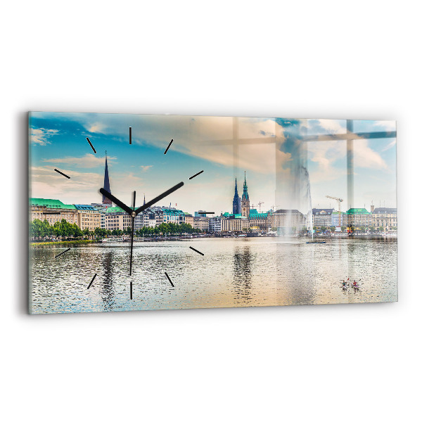 Reloj de cristal horizontal Binnenalster en Hamburgo