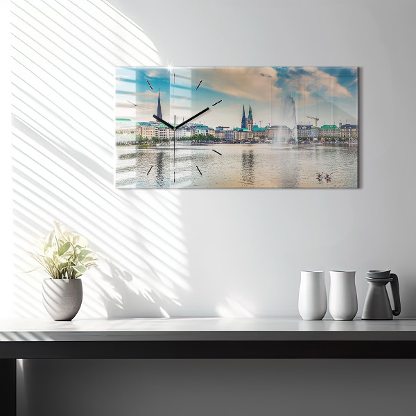 Reloj de cristal horizontal Binnenalster en Hamburgo