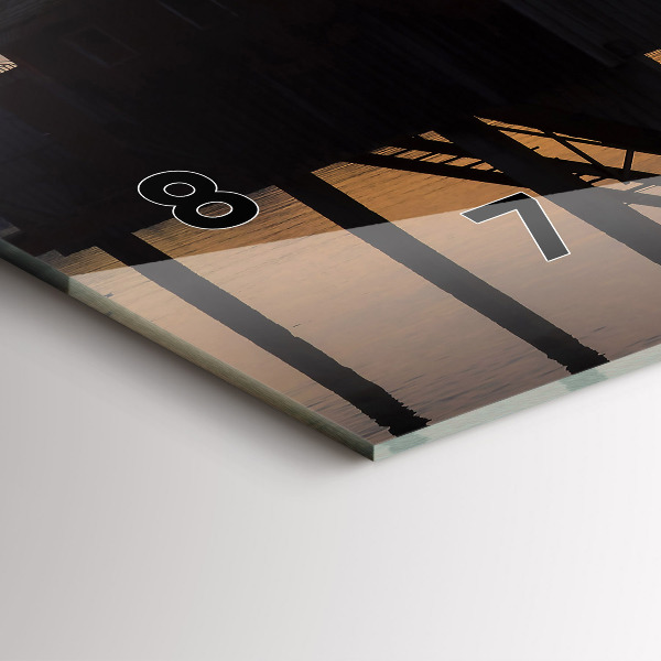 Reloj horizontal Puesta de sol sobre un lago