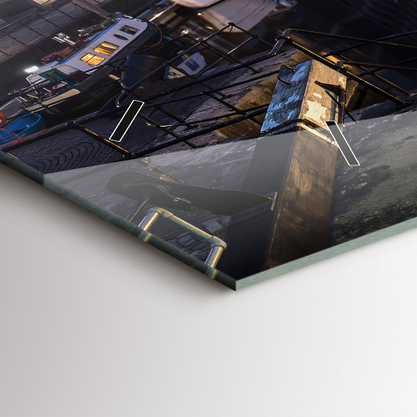 Reloj de cristal horizontal Ciudad iluminada de noche