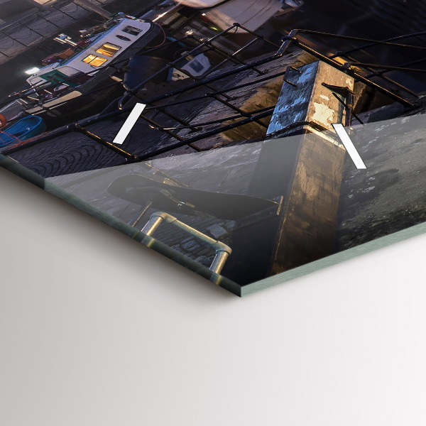 Reloj de cristal horizontal Ciudad iluminada de noche