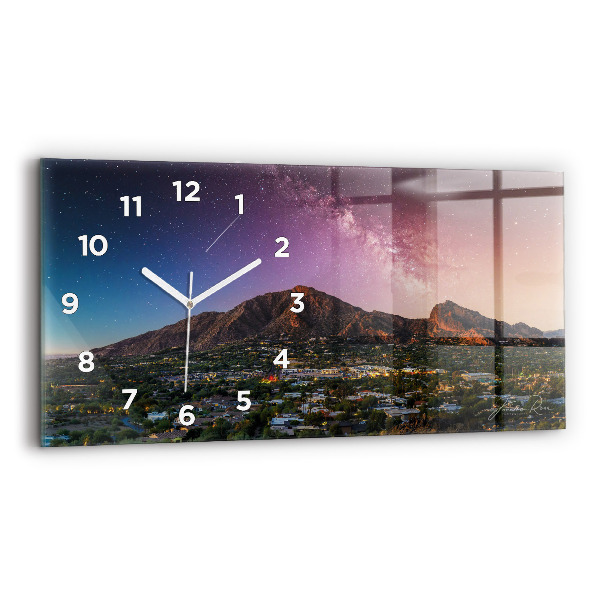Reloj de cristal horizontal Paisaje de montaña