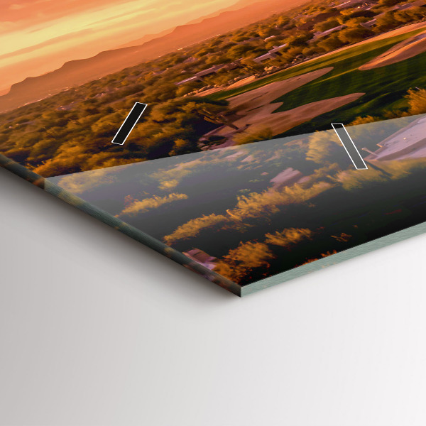 Reloj de cristal horizontal Puesta de sol en el norte de Scottsdale