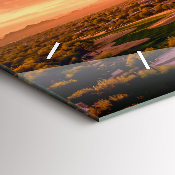 Reloj de cristal horizontal Puesta de sol en el norte de Scottsdale