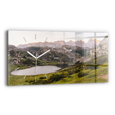 Reloj de cristal horizontal Lago y montañas de los Pirineos
