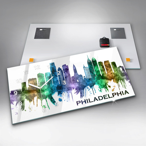 Reloj horizontal Filadelfia colorida