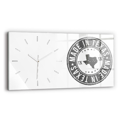 Reloj de cristal horizontal Sello de Texas
