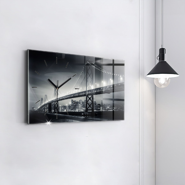Reloj horizontal Puente de noche San Francisco