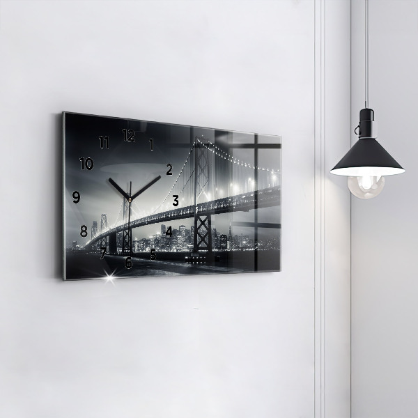 Reloj horizontal Puente de noche San Francisco