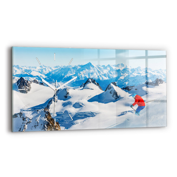 Reloj horizontal Esquiador en los Alpes