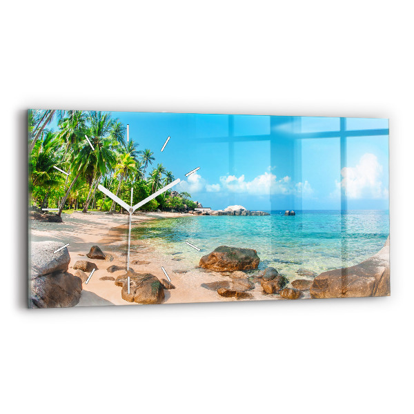 Reloj de cristal horizontal Hermosa playa en Tailandia