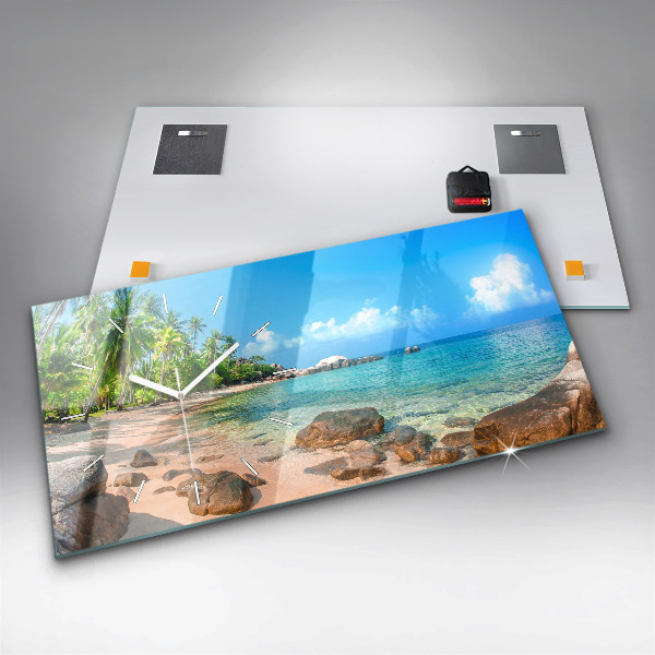 Reloj de cristal horizontal Hermosa playa en Tailandia
