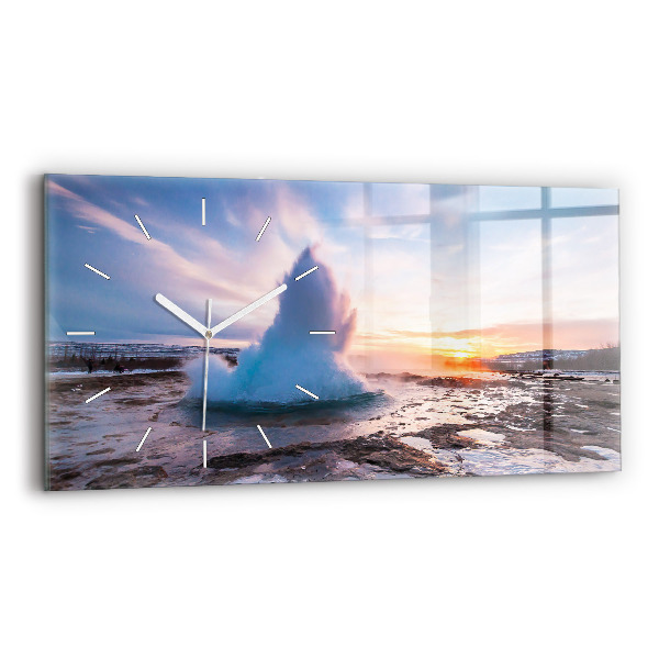 Reloj horizontal Géiser en la isla de Islandia