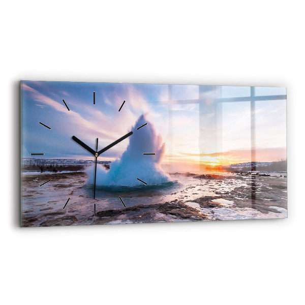 Reloj horizontal Géiser en la isla de Islandia