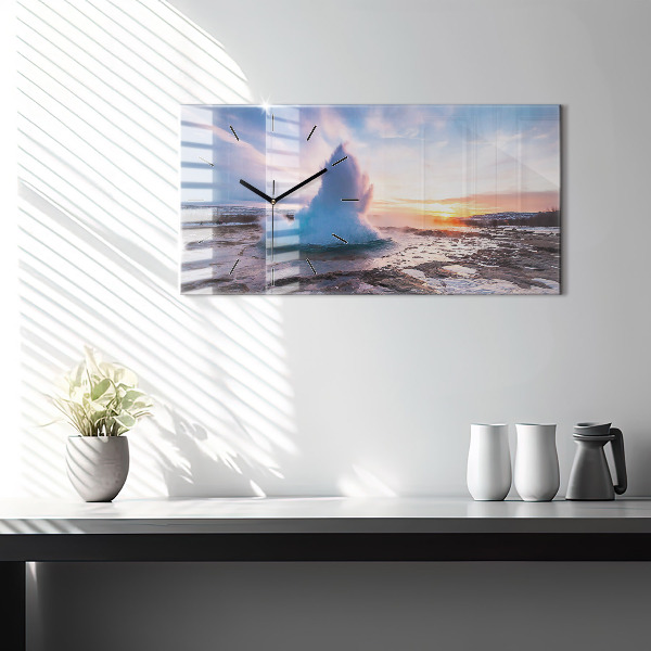 Reloj horizontal Géiser en la isla de Islandia