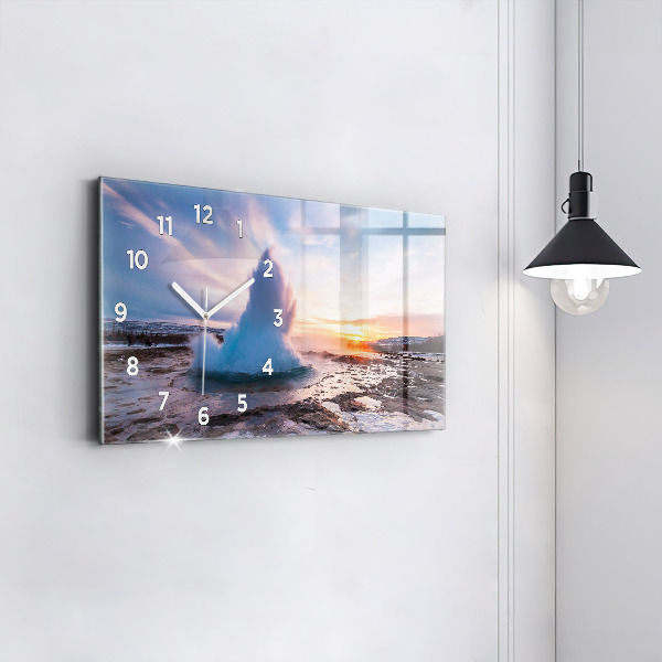 Reloj horizontal Géiser en la isla de Islandia