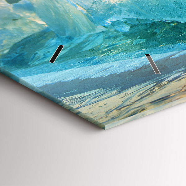 Reloj de cristal horizontal Iceberg y amanecer