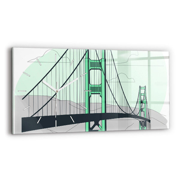 Reloj de cristal horizontal Puente verde