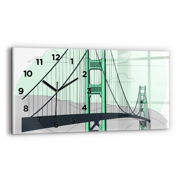 Reloj de cristal horizontal Puente verde